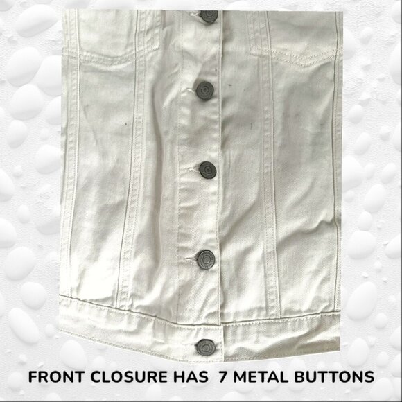Off White Denim Jacket Boyfriend Fit M - NWT - Picture 5 of 9